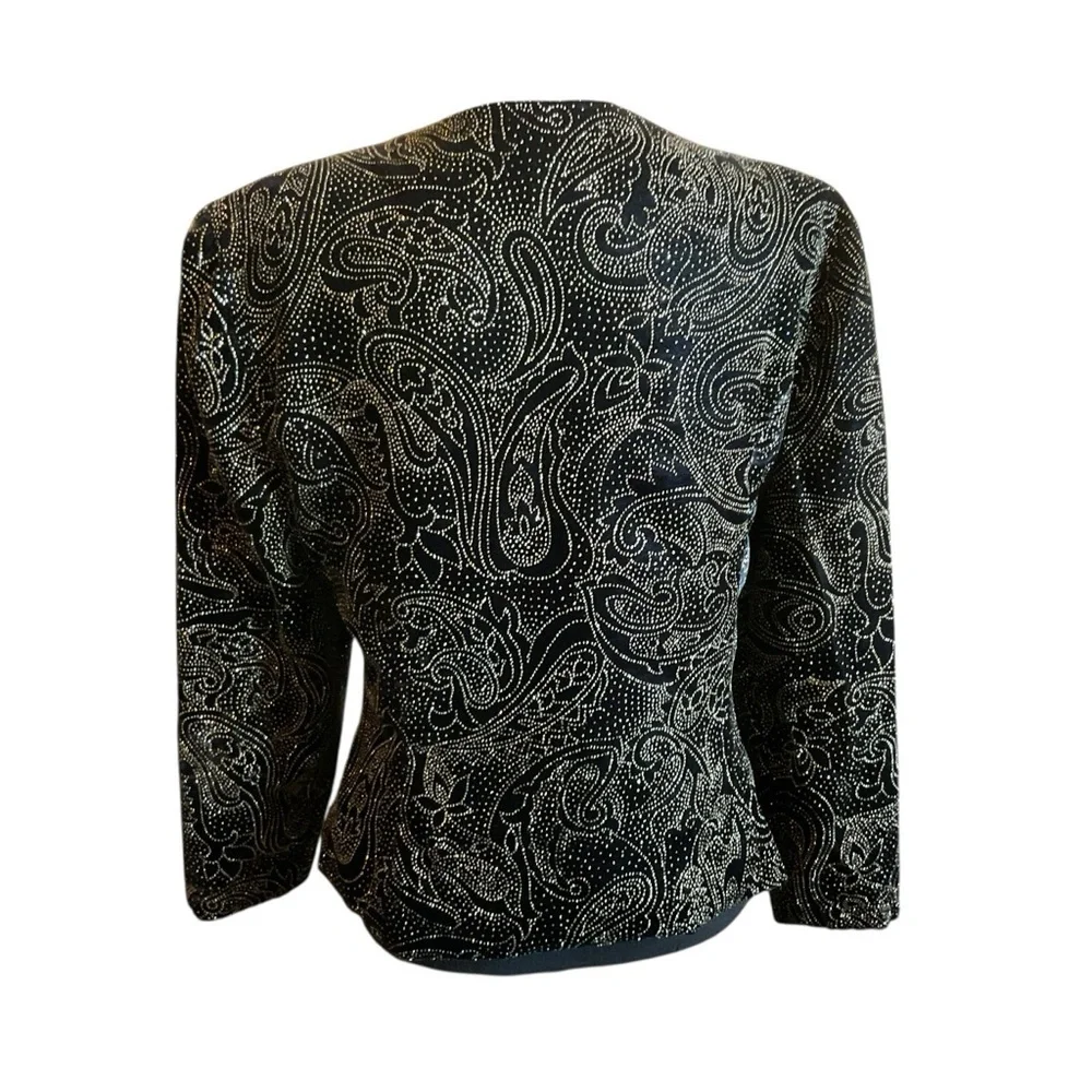 Vintage Saks Fifth Avenue Night Lights Black Velvet Gold Studded Jacket